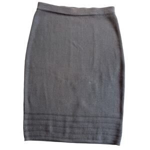 Peruvian Connection Anthro Pima Cotton Knit Skirt S Mushroom Brown Work Career